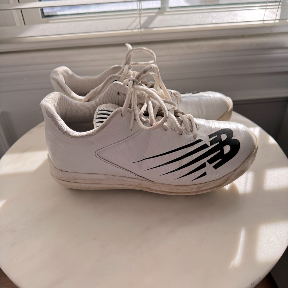 New Balance Kids White and Black Athletic Cleats